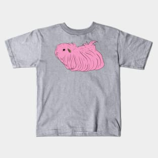 Pink Long Hair Guinea Pig Kids T-Shirt